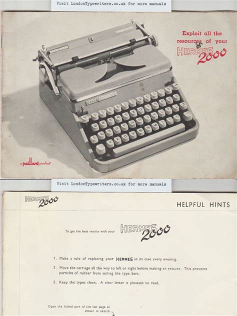 hermes 2000 1938 manual|London Typewriters .